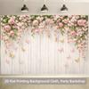 1pc, 2D Flat, Pink Floral and Butterfly-adorned Polyester Backdrop Party Banner, Suitable for Indoor and Outdoor Events, Wsj
