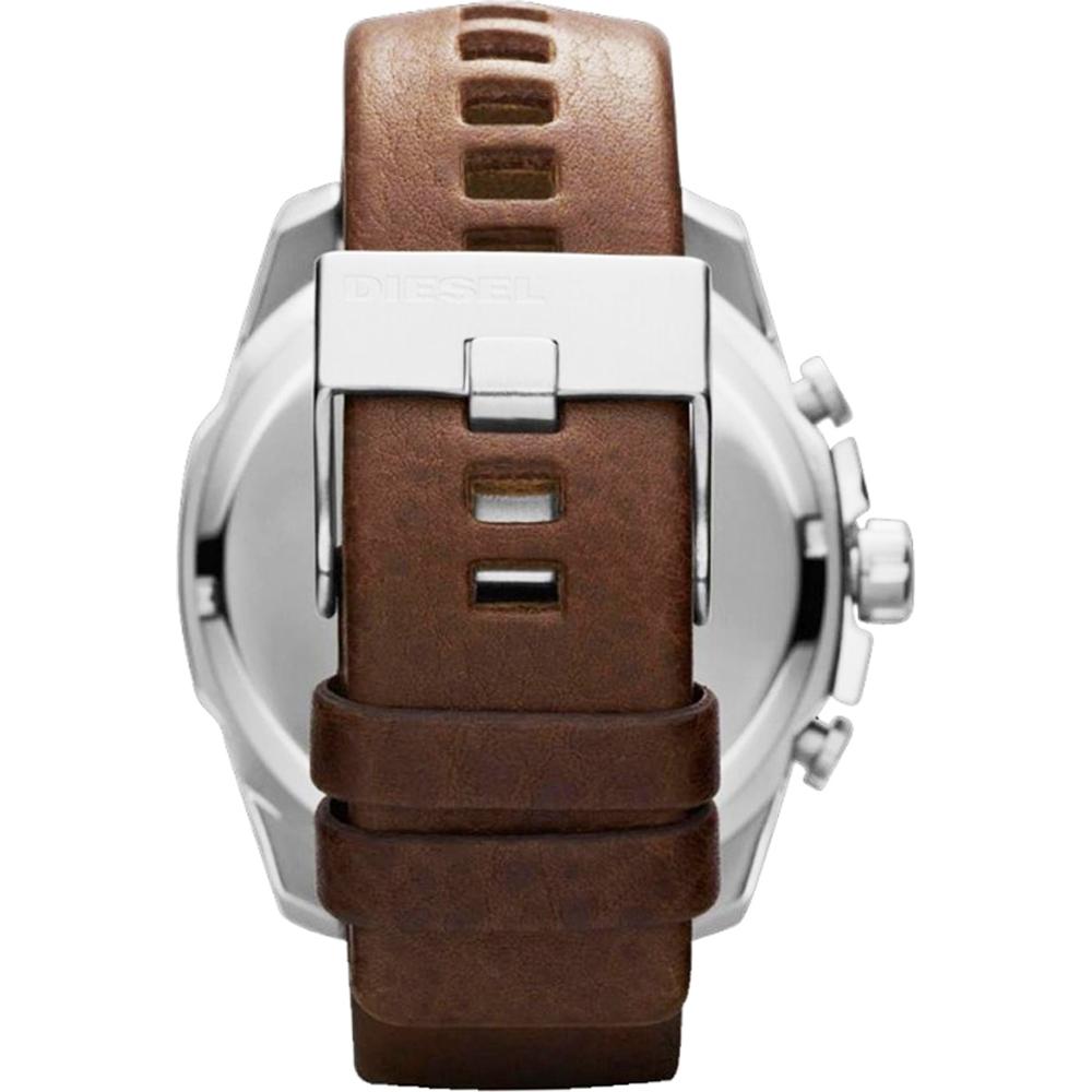 Diesel Męski zegarek DZ4281 brązowy pasek niebieska tarcza 51 mm + pudełko