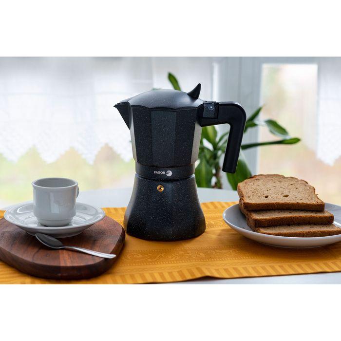Cafetière Expresso - FAGOR - Tiramisu - Aluminium - 12 Tasses - Noir