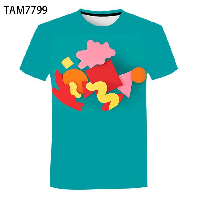 Letní mužská a ženská košile 3DT Sex Streetwear hip-hop s krátkým rukávem Amoled Terminal Top Tričko pro Linux