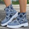 2025 Winter New Ankle Boots Women Flats Boots Belt Buckle Checkered Fashion Designer Trend Women Shoes Cozy Casual Boots