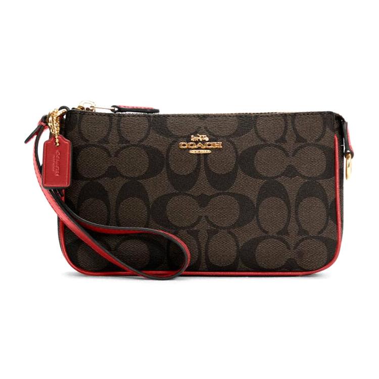 

Новая холщовая сумочка-пошет COACH Nolita с кожаной отделкой, ручная сумка, сумка на одно плечо, клатч маленького размера, женская, темно-коричневая C3308-IMRVQ 19.1*5.1*11.4CM