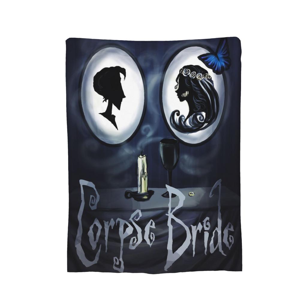 Corpse Bride Emily And Victor Blankets Fleece Summer  Multi-function Lightweight Thin Throw Blankets for Bedding Car Bedspread