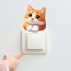 Painted Cute Cat Switch Sticker Self-Adhesive Removable for Bedroom Living Room Home Decor Art Wholesale