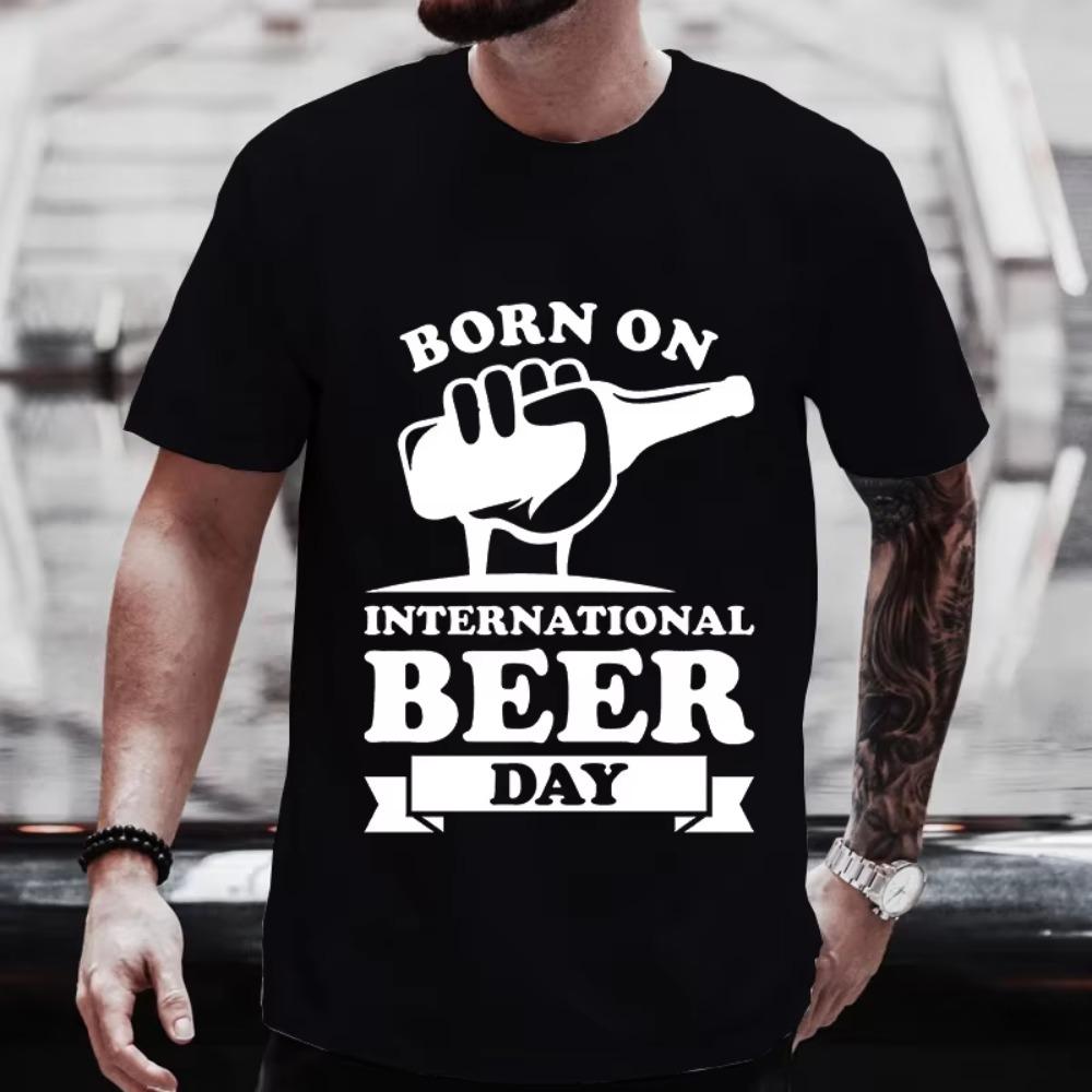 

Мужские футболки Футболки с графическим принтом Beer DAY Футболки для мальчишников Друзья Футболки для выпивающих Team Сочетающаяся одежда Уличная одежда Одежда 2000 года XXXXXL чёрный