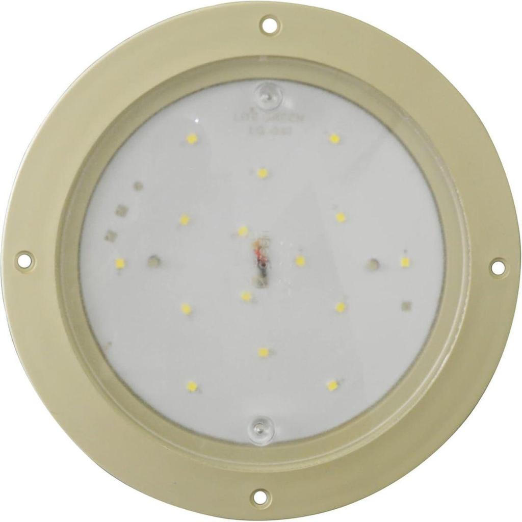 APSMOTIV LED Round Shape Roof Ceiling Light with Off White Body Suitable for Caravan Buses Campervan Boats and Coaches (24v)