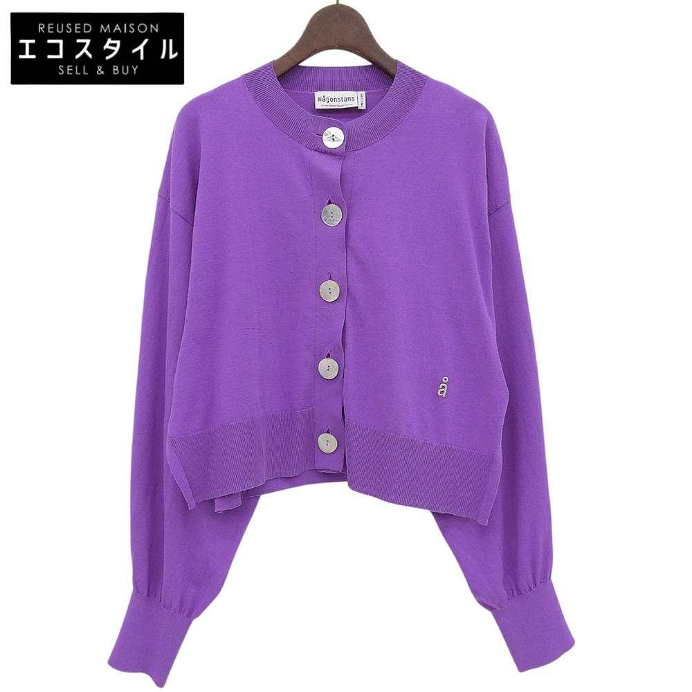 Nagonstans Women's Cotton Form-Sleeve Cardigan, Purple, Size M, 24 Stainless Steel, 470HS870-1360 Tops M purpleUsed