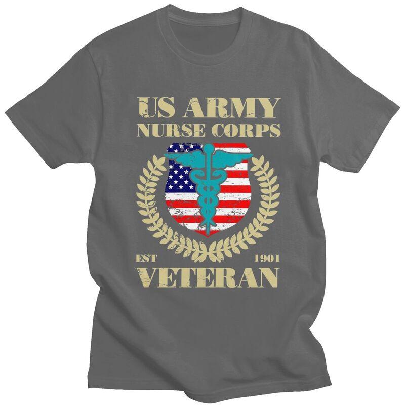 Custom US Army Nurse Corps Veteran T Shirt for Unisex 100% Cotton Tshirt Tee Short Sleeve T-shirts Clothing Gift