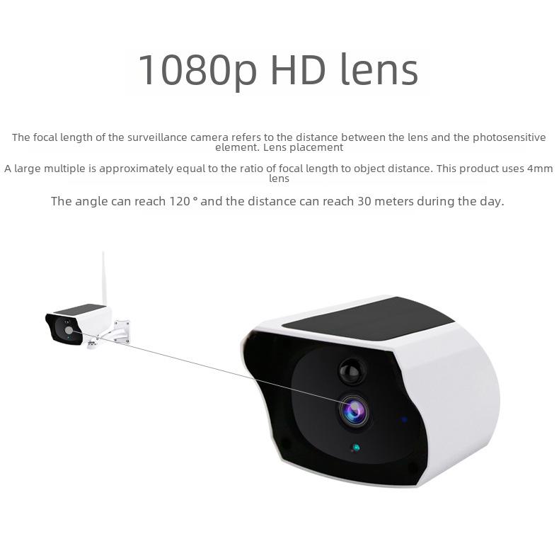 Solar-Powered HD Infrared Night Vision Wireless Outdoor Camera with PIR Thermal Sensing