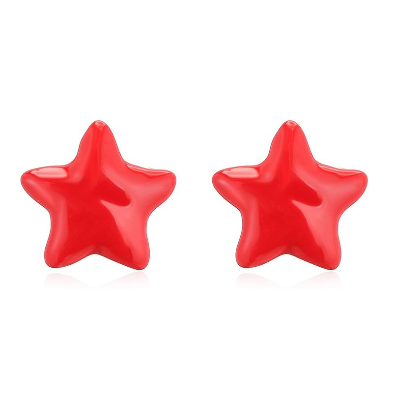 

HECHENG,Enamel Drops Crafted Copper Red Chic Heart Star Charms Glamourless Fashion Women s Jewellery Earrings 1 Pair Other