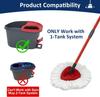 Mop Replace Heads Mop Handle and Mop Base Replacement for O-Cedar/Vileda EasyWring 1-Tank Spin Mop System(No Bucket)