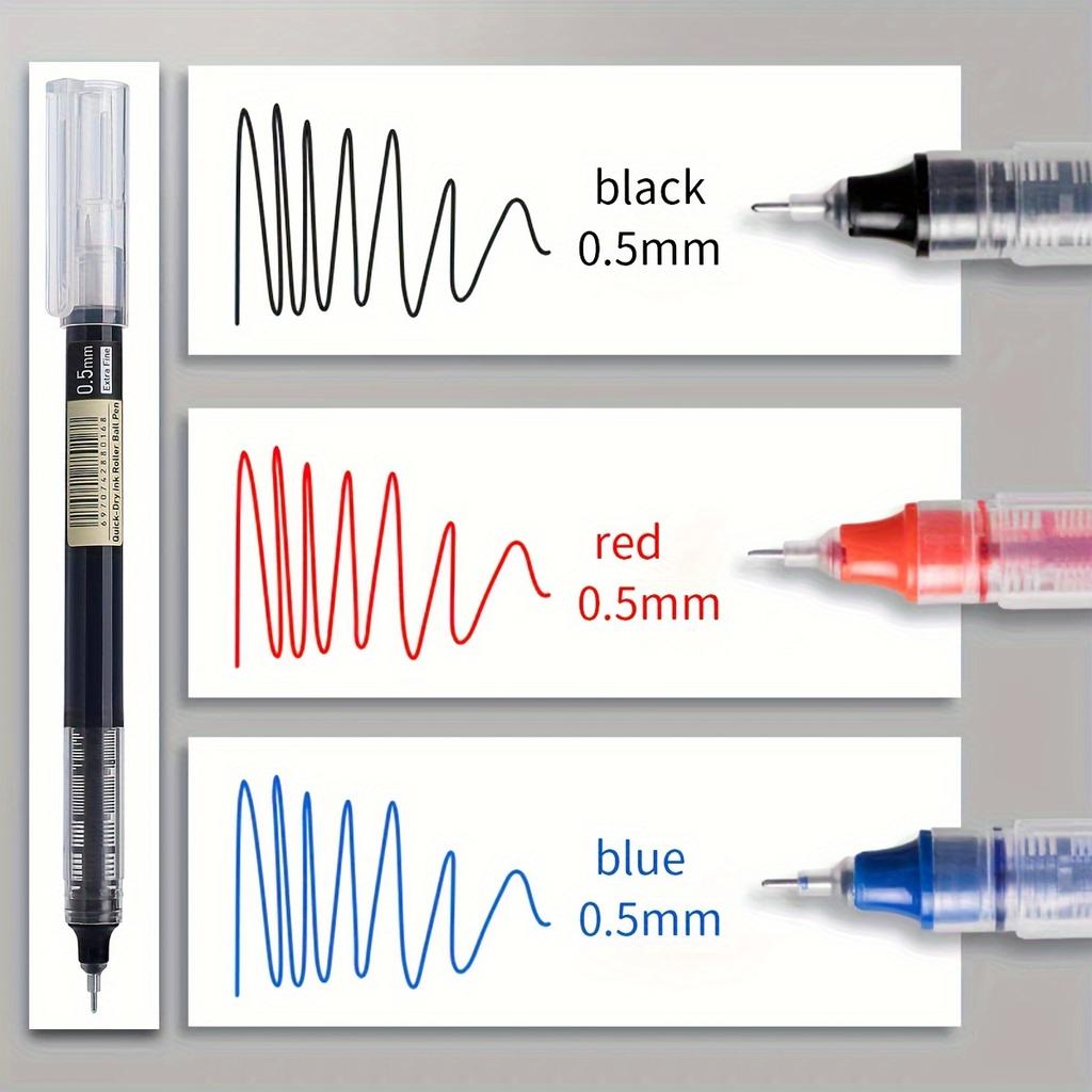 30pcs/10pcs Direct Liquid Quick Drying Gel Pens 0.5mm - Smooth Writing, Fast Drying Ink - For Students & Office Workers