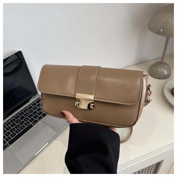 2024 Winter Retro Fashion Lock Buckle Crossbody Bag - Versatile, Stylish Small Square Bag for Women