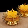 Exquisite Hollow Gold Lotus Incense Holder Zinc Alloy Craft Ornament for Spiritual Meditation Home  Gift