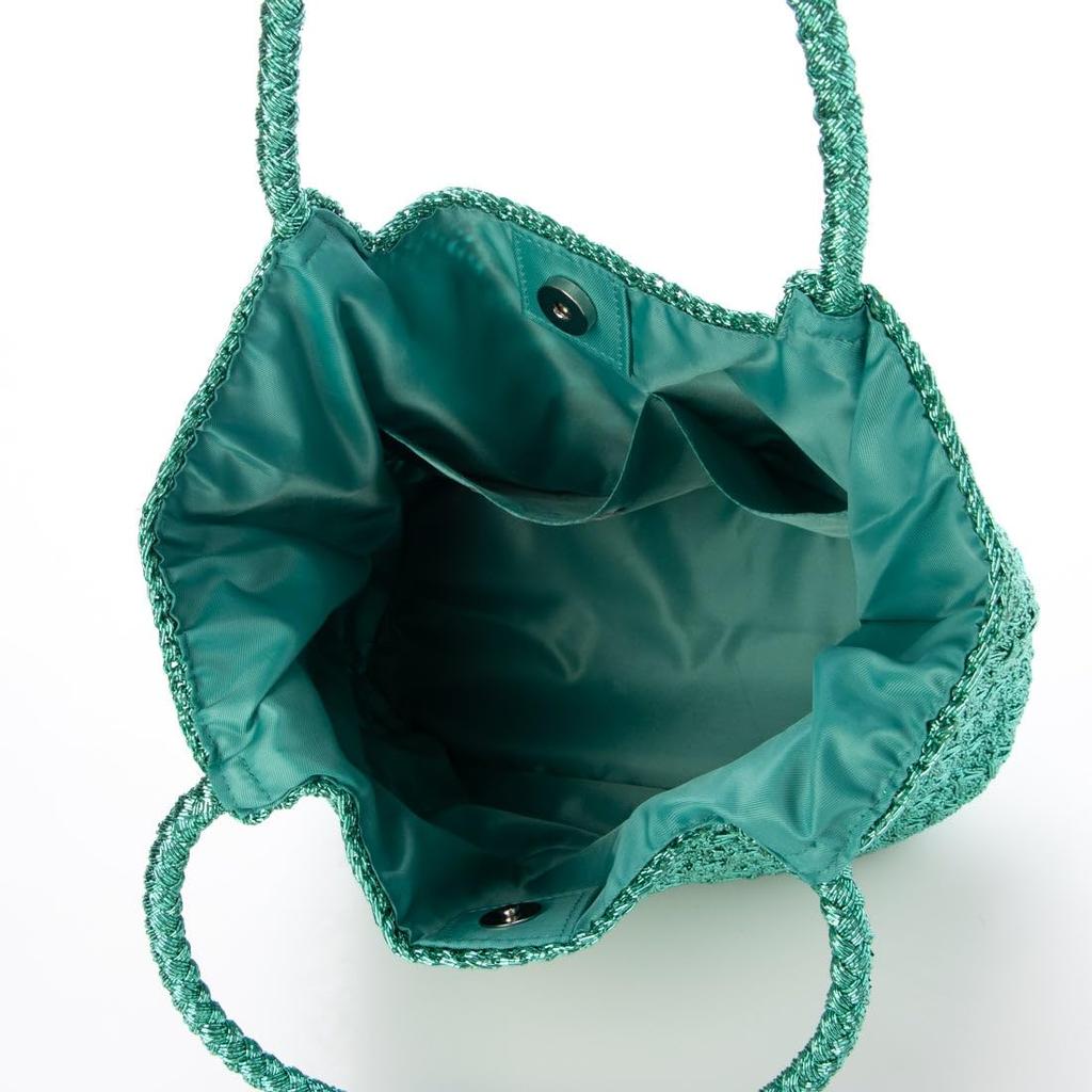 Sac cabas en maille à motif cordon métallique