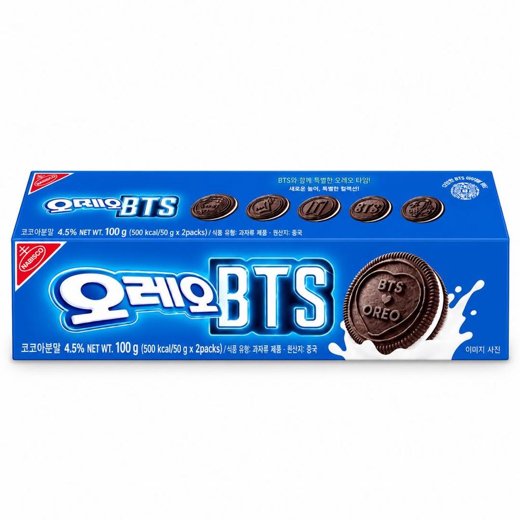 BTS Kollaboration OREO Vanillecreme Geschmack Koreanische Sandwich-Kekse 100g