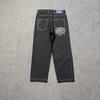 RogueWave New Jeans Kiváló Minőségű Nyomtatott Hímzés Egyenes Szabású Farmer Fekete Nadrág Férfi Farmer Nyomtatás Trend Street Wear Farmer Férfi