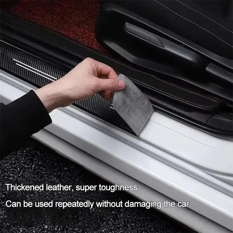 Car Sticker For Ford Car Door Sill Anti-scratch Stickers Carbon Microfiber Sticker For Ford Edge Explorer Transit Ranger Kuga MK