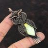Lemon Chrysoprase Pendant Copper Wire Wrapped Gemstone Pendant Latest Design Jewelry Handmade Copper Wire Wrap Pendant Owl Pendant For Gift