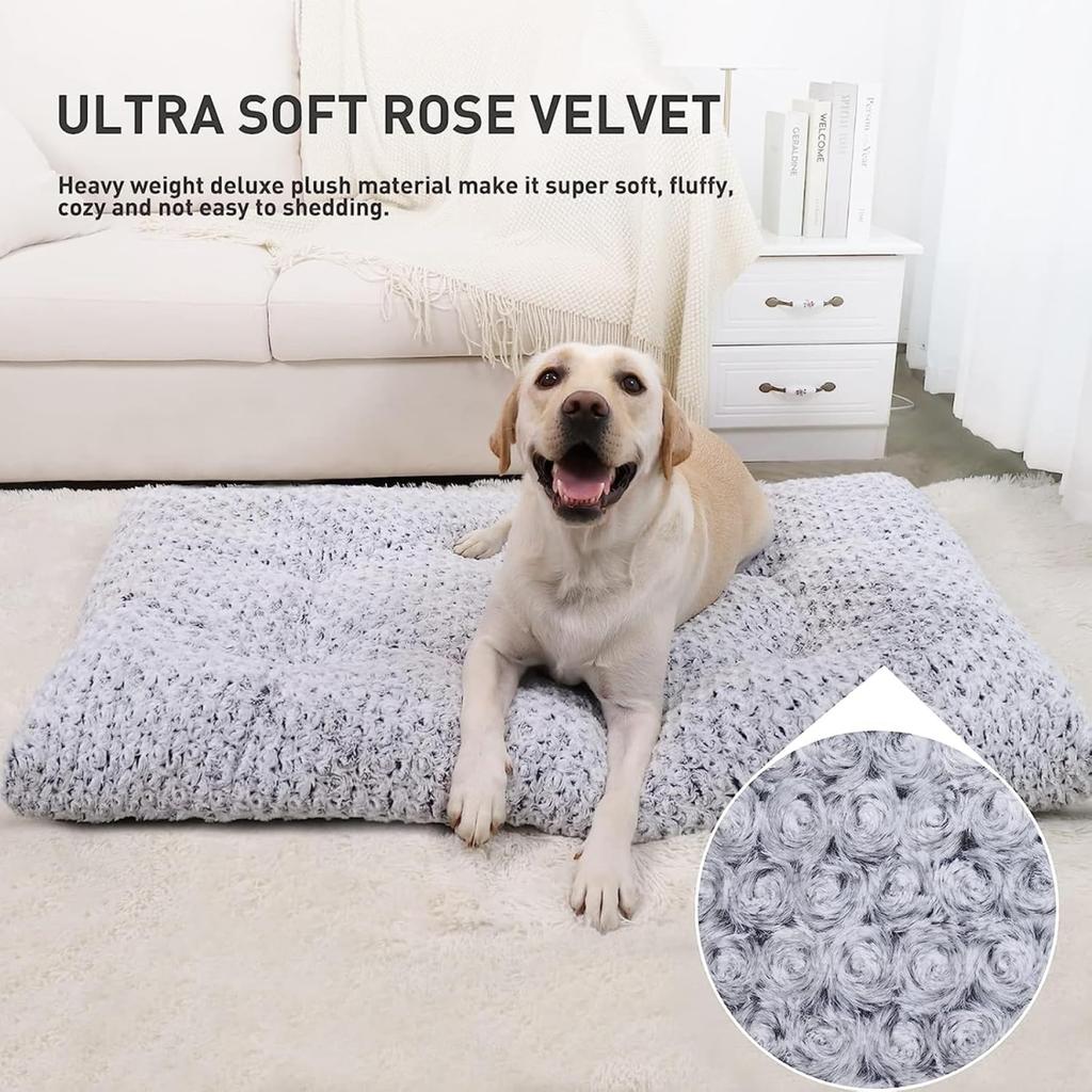 All Season Lightweight Double Sided Rose Velvet Pet Bed For Dogs Cats Soft Warm Washable Dog Mattress Cozy Pet Cushion Hypoallergenic Durable Pet Mat