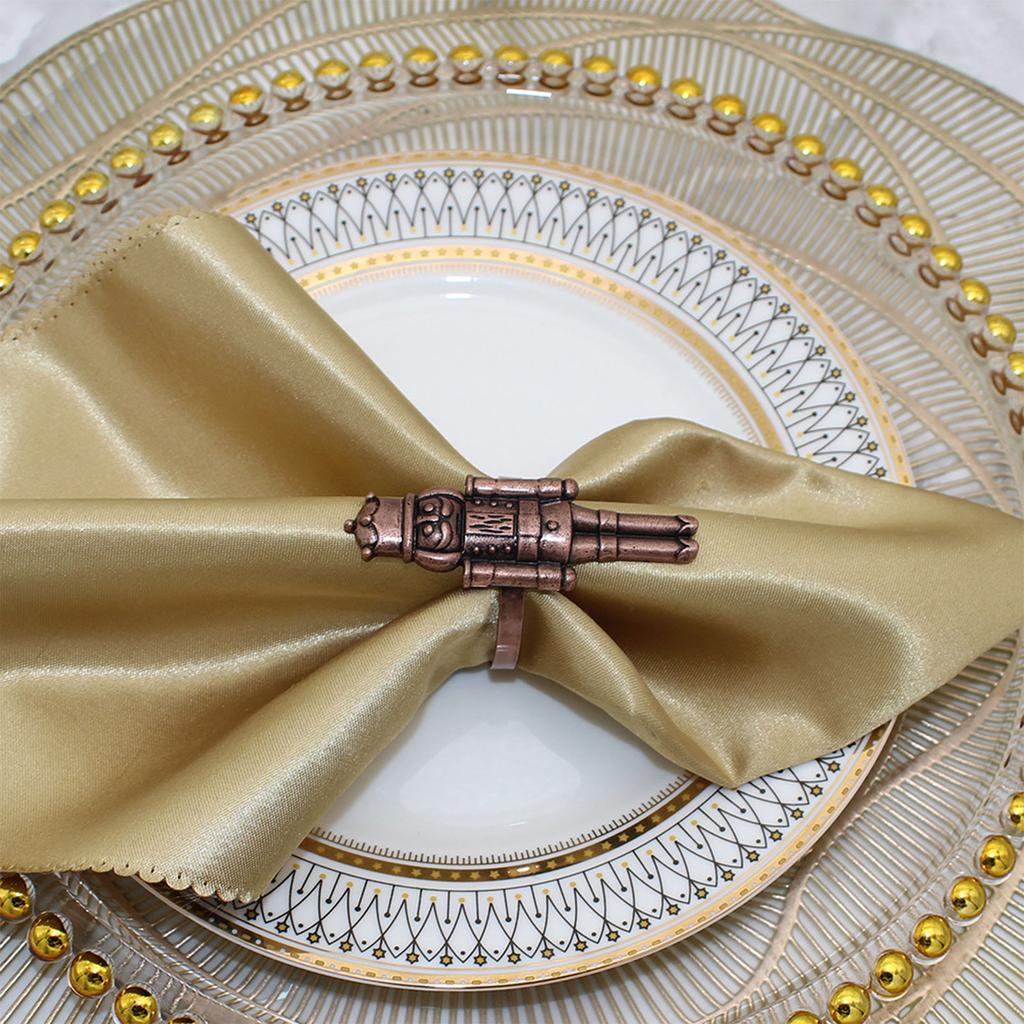 6 Stück Weihnachtsdekoration Nussknacker Serviettenringe Halter für Neujahr Hochzeit Zuhause Weihnachtsfeier Tischdeko Zubehör