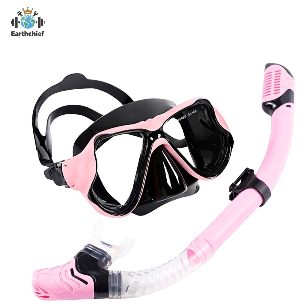 Factory Diving Equipment Set Waterproof Fully Dry Breathing Tube Swimming Myopia Mask Tempered Glass Diving Goggles