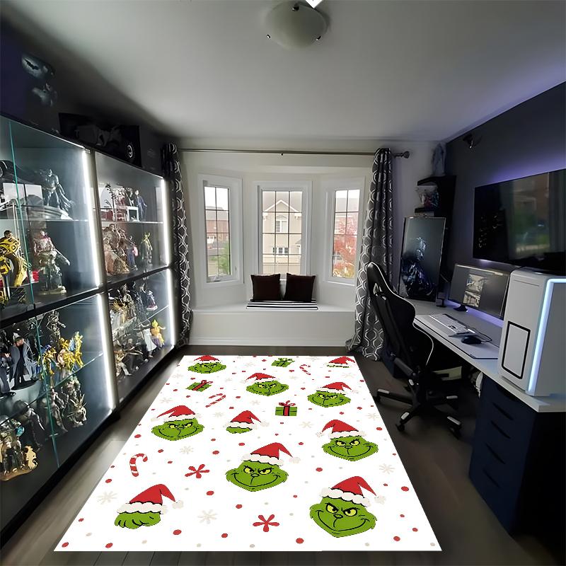 Grinch Printed Carpet, Rug for Office Chair Living Room Bedroom Kitchen Room Decor Gifts.