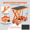 Hydraulic Lift Table Cart, 1100lbs Capacity 35.4" Lifting Height, Manual Single Scissor Lift Table with 4 Wheels and Non-slip Pad, Hydraulic Scissor