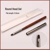 Sandalwood Nail Art Brush Set: Liner, Round & Flat Head for Gradient & Lace Designs