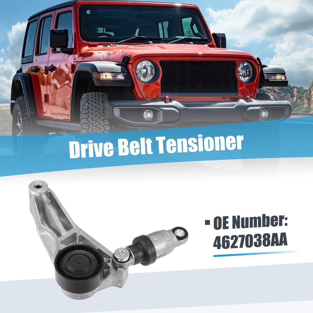 X AUTOHAUX Belt Tensioner Pulley Assembly for Jeep Wrangler 2012-2017 and Jeep Wrangler JK 2018 (Part Number: 4627038AA)