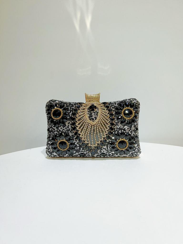 Heavy-duty Rhinestone Crossbody Evening Bag - Elegant Women's Clutch for Special Occasions