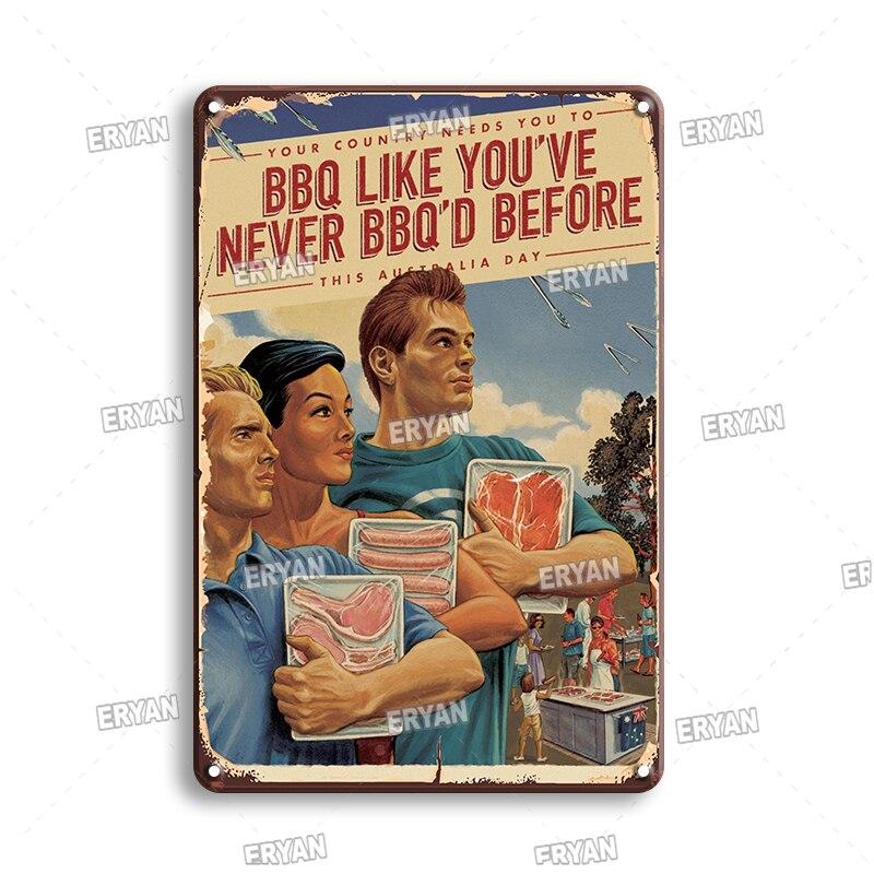 Vintage Coffee Metal Tin Sign  Retro Kitchen Art Wall Decor  Delicate Cooking Plate  Fast Food Plaque  Metal Poster for Home