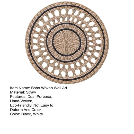 Boho Woven Wall Art Handmade 30/35CM Round Placemat Coaster Pot Holder Multi-Purpose Wall Hanging for Living Room Decor