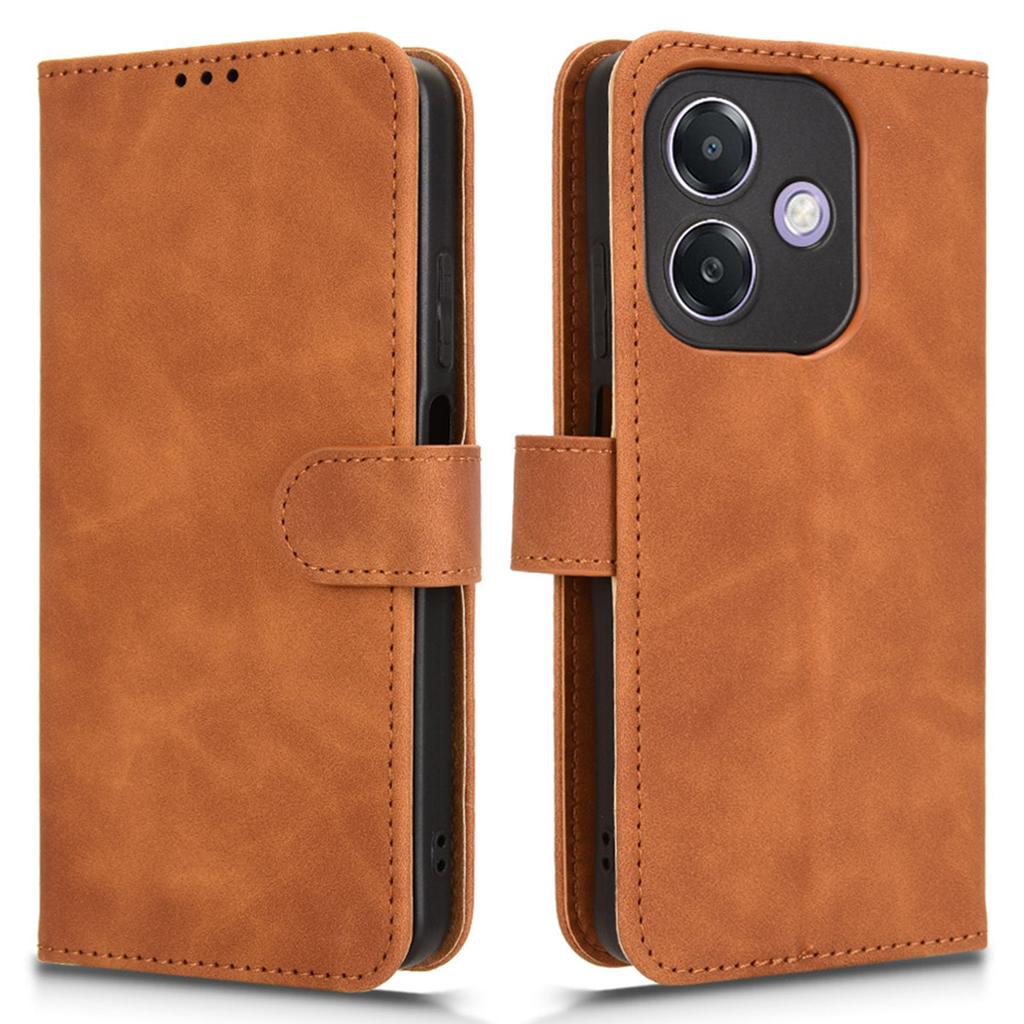For Oppo A3x 5G Leather Case Skin-Feel Anti-Drop Wallet Flip Phone Cover