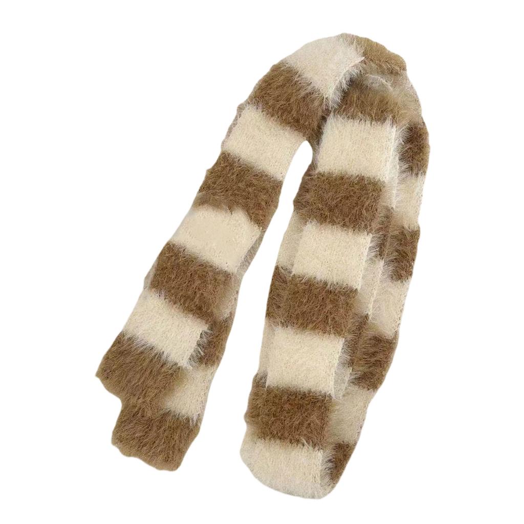 Fashion Striped Scarf for Winter Autumn Knitted Thin Neck Scarf for Women Outfit All Matching Casual Formal Long Scarf