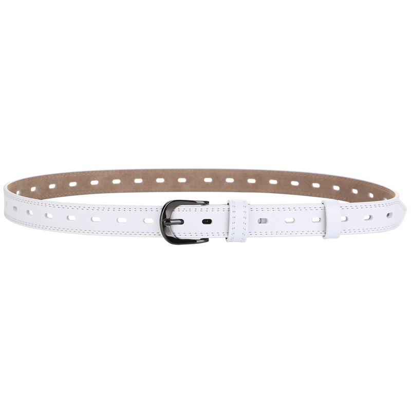 Zency Hollow Out Cureaua pentru femei 100% piele naturala Catarama cu stifturi de inalta calitate Cureaua decorativa pentru blugi, negru, alb, cafea