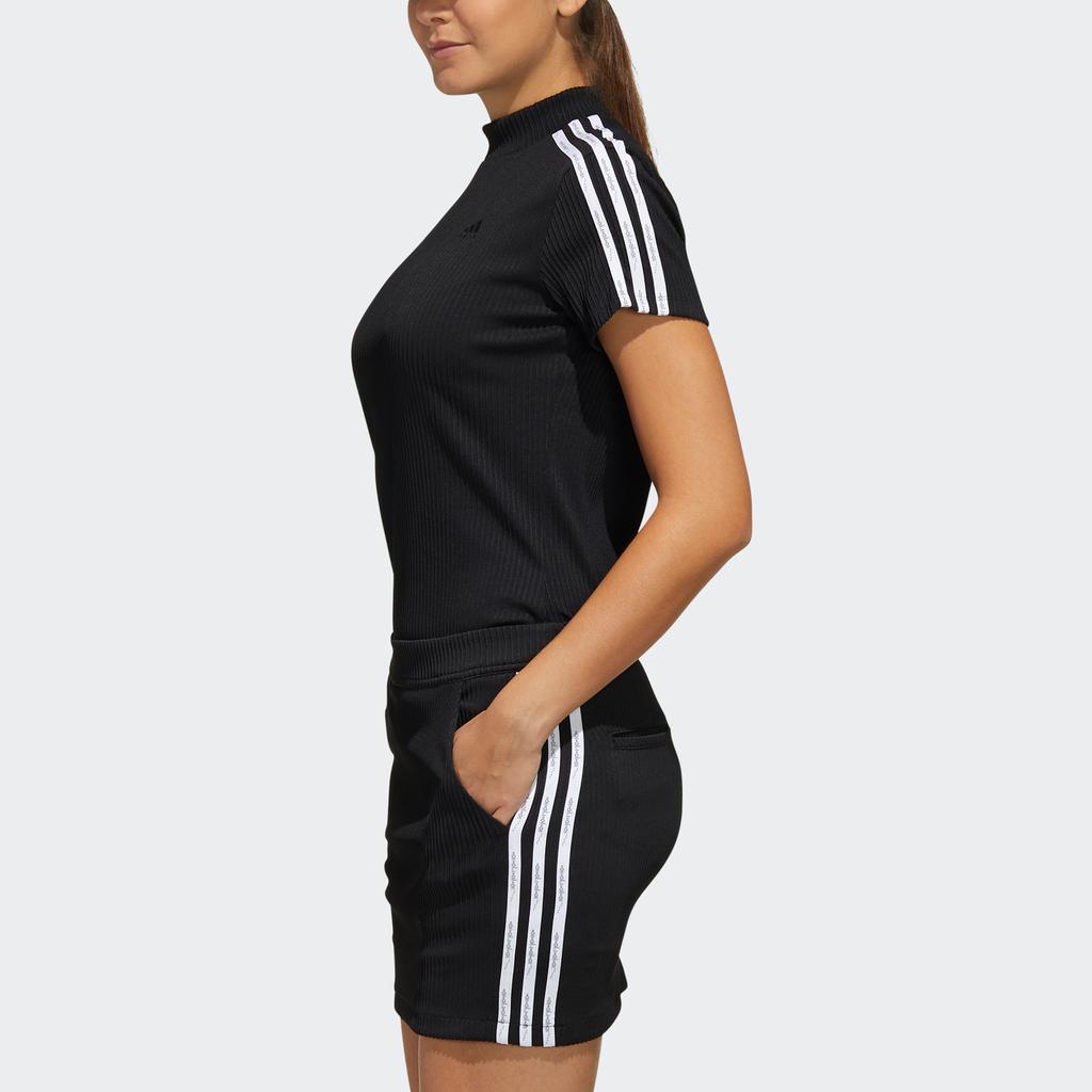 Adidas Logo Embroidered Golf Sports Short Sleeve T-Shirt Women T-Shirts Black FJ2452