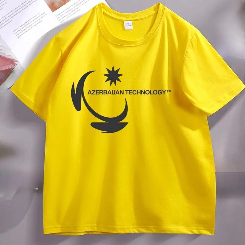 

Azerbaijan Technology Meme TShirt Short Sleeved T Shirt Round Neck Loose and Base TShirt for Unisex Women Basic Tee 3XL