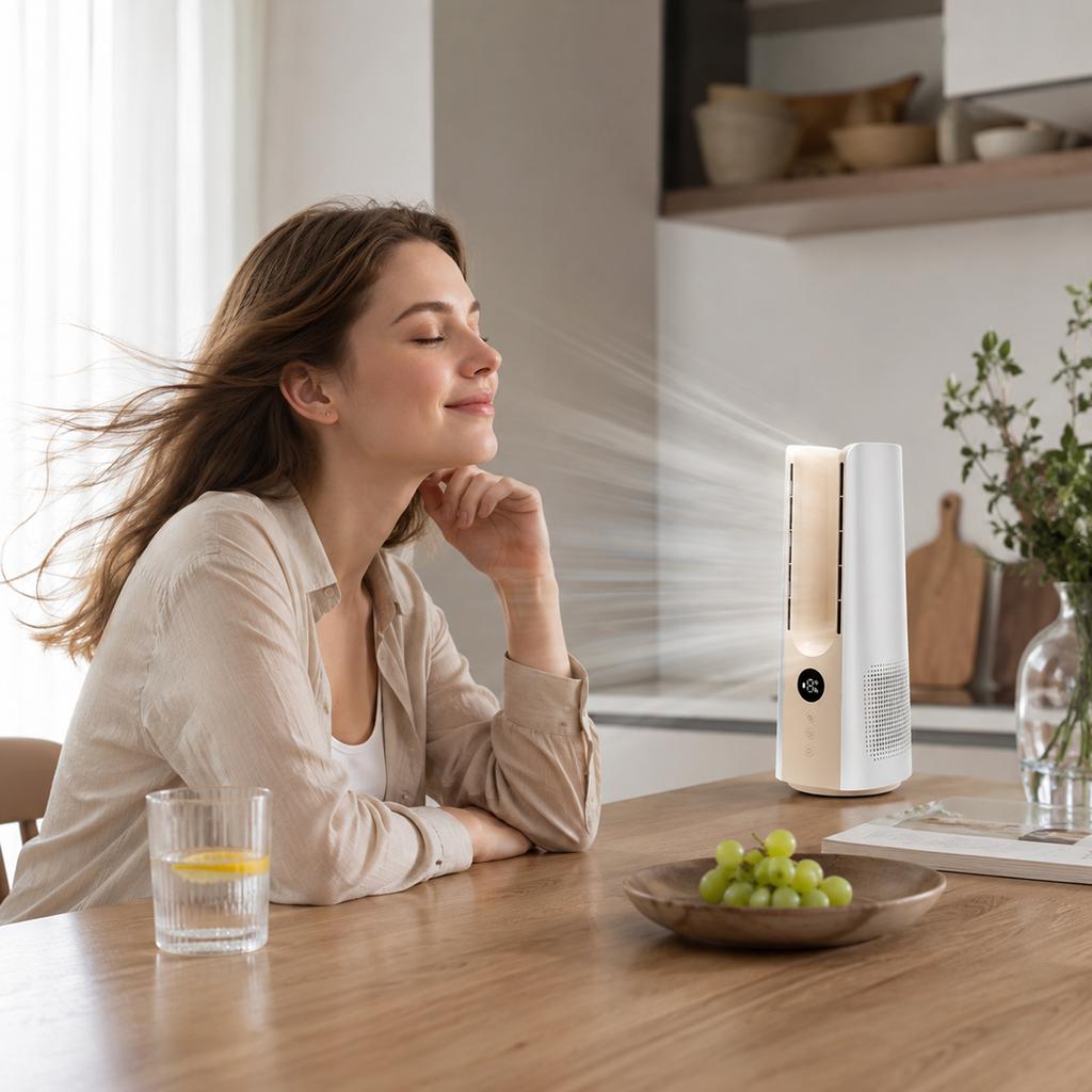 Desktop Bladeless Fan - Portable Table Fan for Home Bedroom