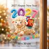 3D Effect Static Window Cling 2027 New Year Glass Door Sticker Sheep Sticker Decal  Living Room