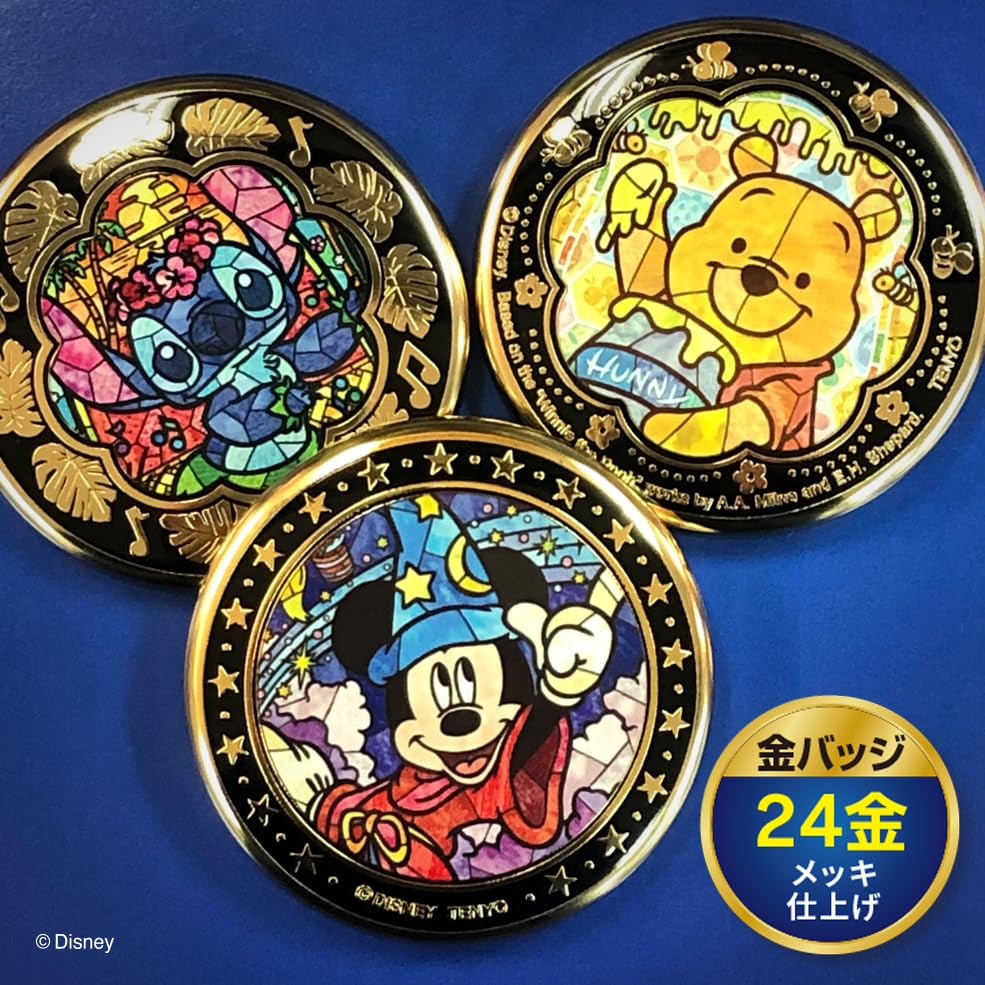 Disney 24K GOLD-PLATED BADGE 金バッジ ベル JP x BM - Disney Princess Gold Badge 10-piece Box Set