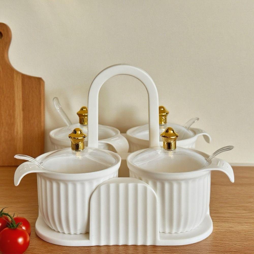 Plastic Multi-grid Seasoning Box Moisture-proof Salt Container Spice Container  Restaurant