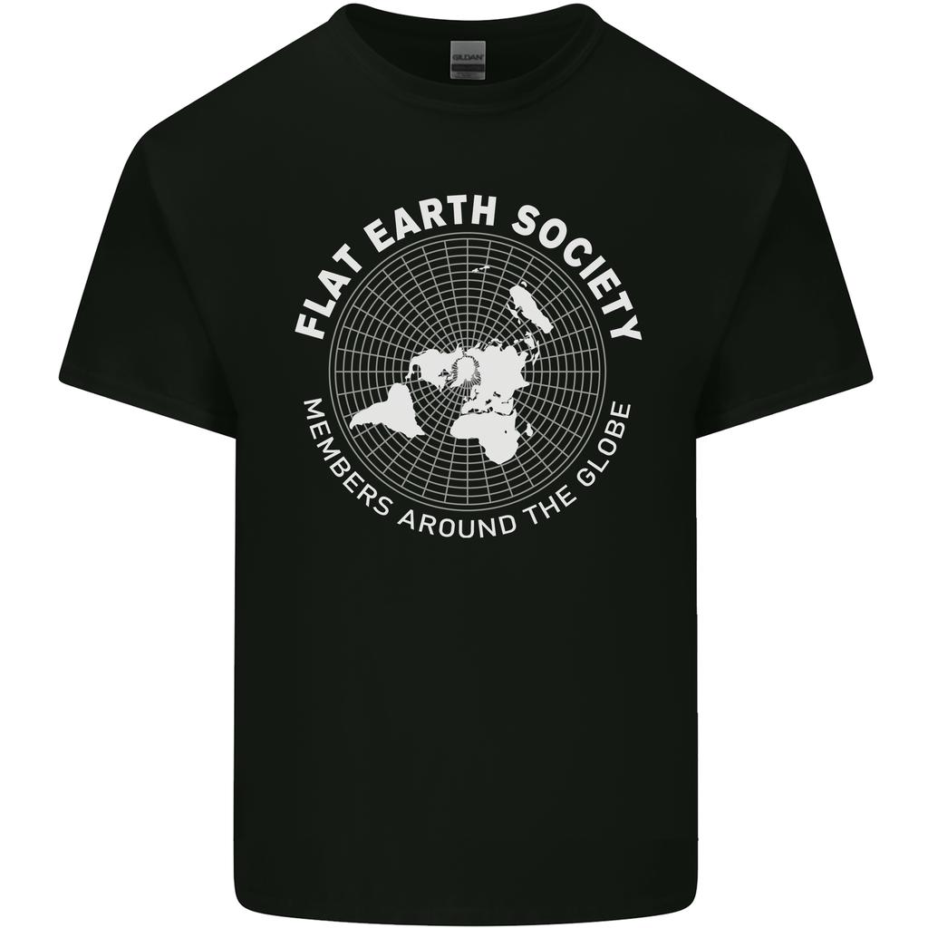 Flat Earth Society Members Around the Globe Unisexs Light Cotton TShirt