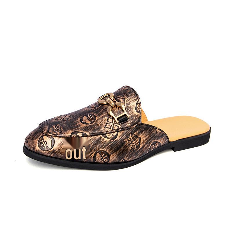 Men s Summer Breathable Slip-On Casual Loafers - Large Size, Closed-Toe Leather Shoes 43 золотой