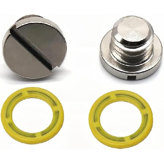 2 PCS 79953Q04 Marine Lower Unit Oil Drain Plug Screw and Gasket Fit Mercury MerCruiser I R MR Alpha 1 TR TRS and All O/Bs with 3/8-16 Non-Magnetic