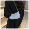Women Felt Mini Shoulder Bag Solid Color Casual Handbag Female Underarm Bag Purse