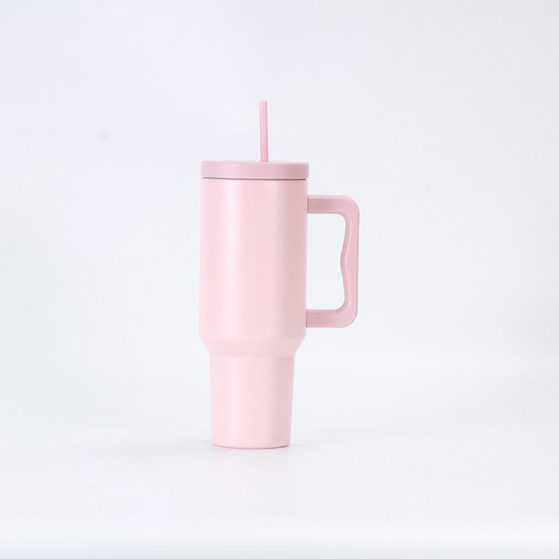 Americká termoska z nerezové oceli s rukojetí, přenosná, s ledem a brčkem do auta