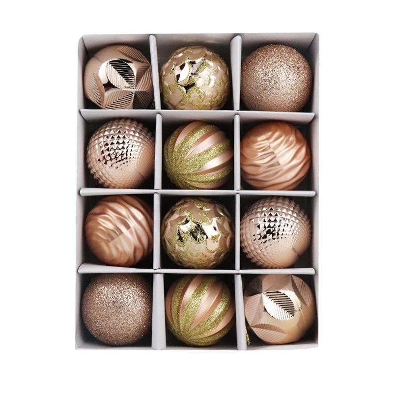 12pc Painted Christmas Ball Set - 6cm Ornaments for Tree & Holiday Decor