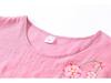 Women's Summer Cotton Linen Short-Sleeved Two-Piece Set: Grandma Mom Pajama Top and Pants.