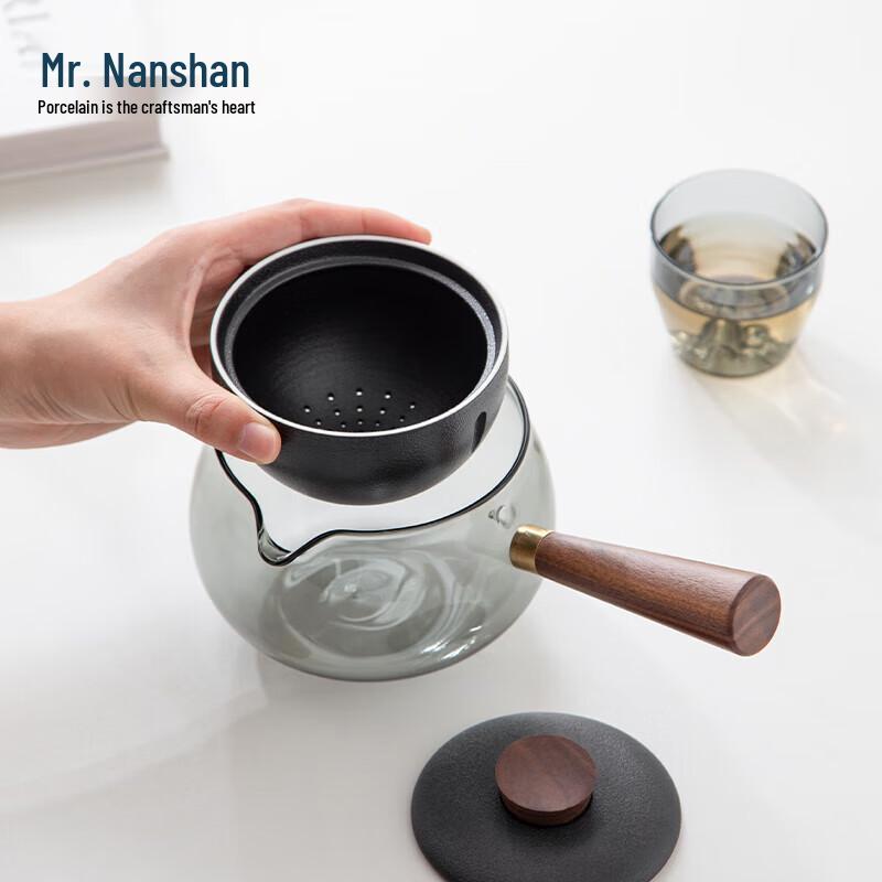 Heat-Resistant Glass Teapot with Side Handle